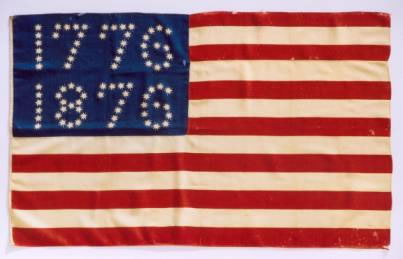 American Parade Flags with Overprinted Advertising