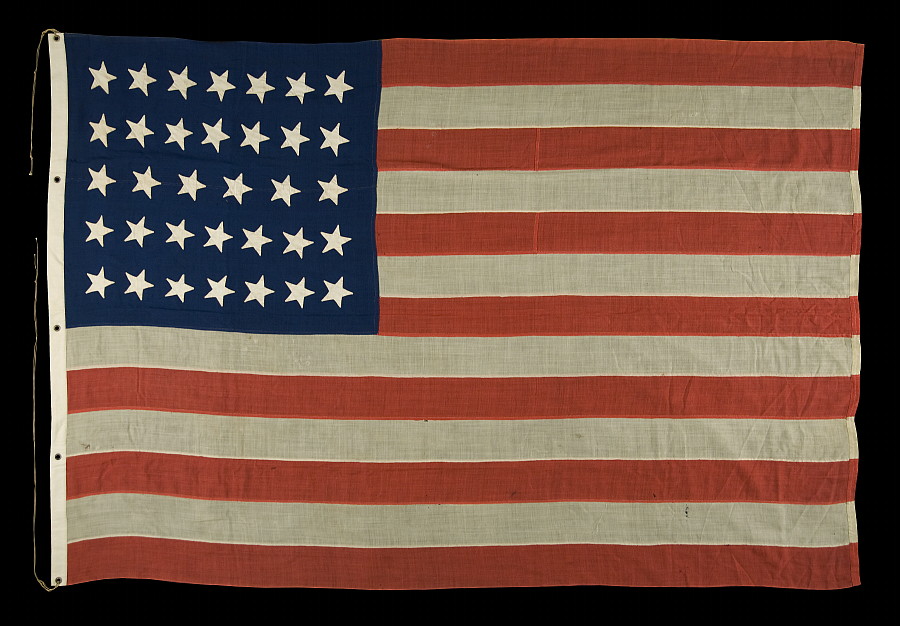 34 STARS, CIVIL WAR PERIOD, 186163, KANSAS STATEHOOD