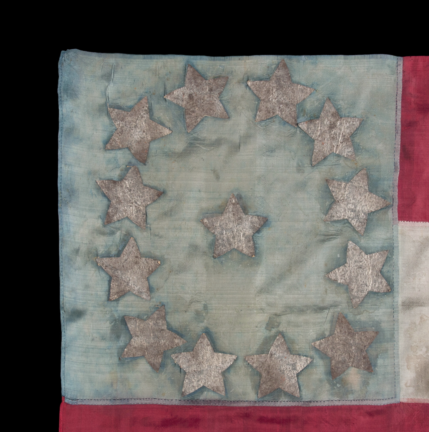 EXTRAORDINARY, HOMEMADE, 1ST CONFEDERATE NATIONAL FLAG, MADE OF LADIES