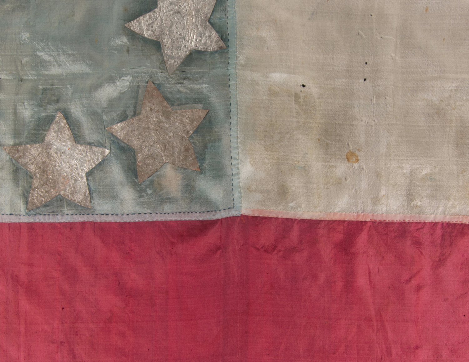EXTRAORDINARY, HOMEMADE, 1ST CONFEDERATE NATIONAL FLAG, MADE OF LADIES